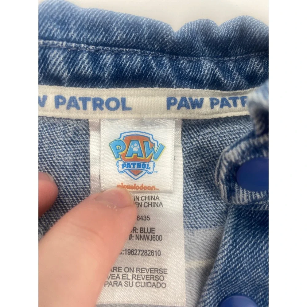 Paw Patrol Denim Jacket 2T Blue Graphic Snap Button Excellent